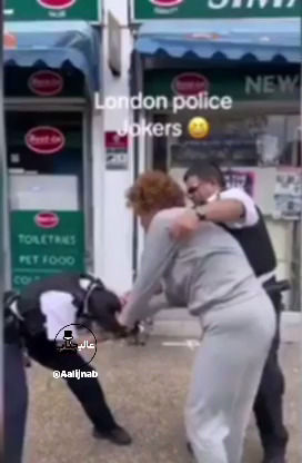 ویدیوی باورنکردنی از کتک زدن دو پلیس توسط یک زن!