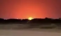 لحظه روشن شدن آسمان عربستان بعد از حمله به آرامکو