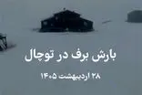 ویدئو خیره‌کننده از بارش برف امروز در توچال