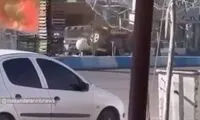 حمله عجیب یک لودر به سانتافه، راننده بازداشت شد