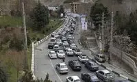 ترافیک سنگین در جاده کرج - چالوس
