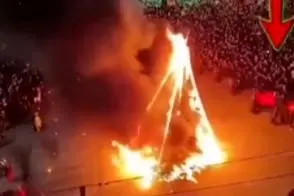 خیمه سوزان در خرمشهر بر روی یک نفر سقوط کرد