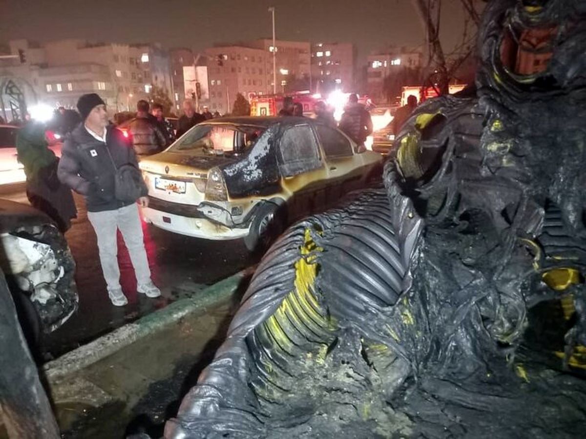 اولین تصاویر از یک آتش‌سوزی هولناک در بزرگراه یادگار