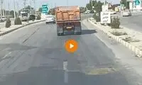 حواس‌پرتی این راننده کامیون سوژه خنده مردم شد