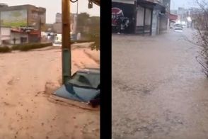 خیابان‌های ایذه خوزستان زیر سیلاب رفت