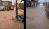خیابان‌های ایذه خوزستان زیر سیلاب رفت