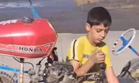 خلاقیت نوجوان روستایی در ساخت ماشین با کمترین امکانات!
