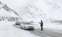 مسدود شدن ۲ محور شمالی به علت بارش برف