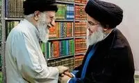 قابی از رهبر انقلاب در کنار روسای قوا در مصلی