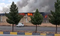 تصاویر آتش‌سوزی گسترده در شرکت دارویی ساوه