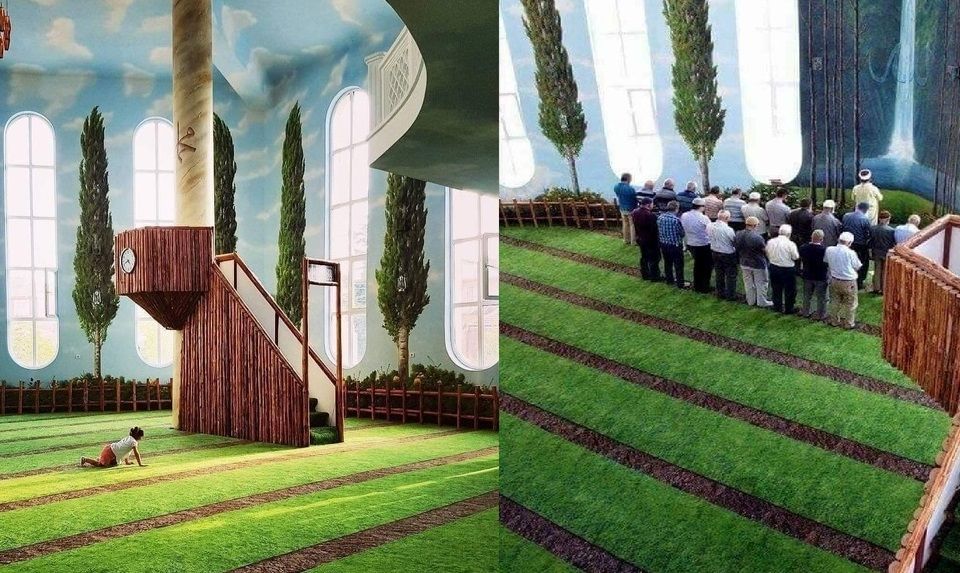 طراحی داخلی یک مسجد شبیه بهشت!