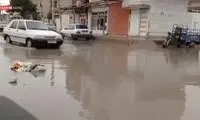 تصویری فاجعه‌بار از آبگرفتگی خیابان‌های اهواز