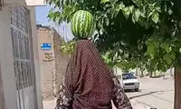 حرکت نمایشی یک پیرزن ایرانی به سبک رونالدینیو!