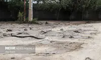 ورود سیلاب به منازل مسکونی در غرب ایران