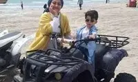 تصویری از همسر آقای بازیگر در ساحل