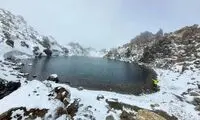 این نقطه از کشور در تابستان سفیدپوش شد