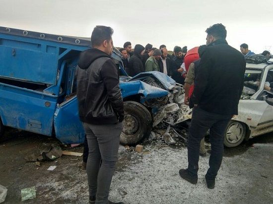 برخورد پراید و نیسان ۲ کشته برجای گذاشت