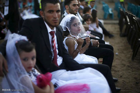 جشن ازدواج 150 زوج غزه‎، بدون یک عروس!