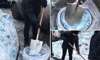 بارش برف آبی‌رنگ در روسیه