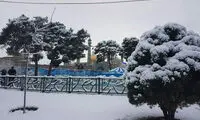 نمایی از حرم حضرت معصومه (س) در روز برفی قم