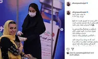 الهام پاوه‌نژاد در حال تزریق داوطلبانه واکسن ایرانی