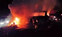 تصاویری دلخراش از حادثه اتوبان تهران -قم