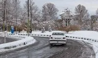 بارش زیبای برف زمستانی در آسمان ارومیه