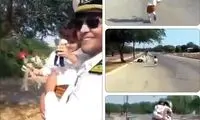 افسری که استقبال دخترش از او پربازدید شد