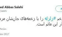 توییت وزیر ارشاد بعد از حادثه تلخ زلزله