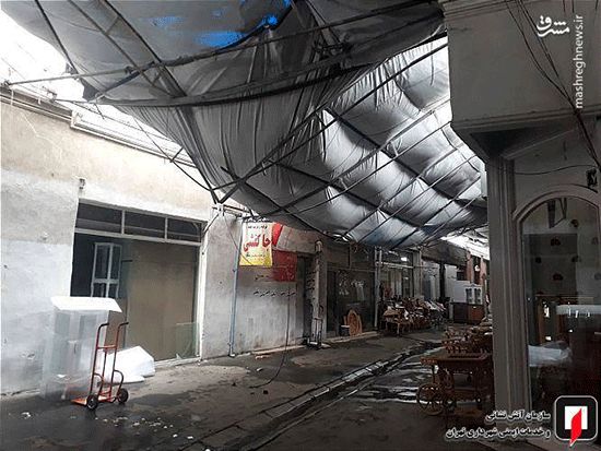 تخریب سقف کاذب پاساژ در یافت‌آباد شرقی