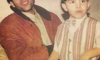 امیر عابدزاده در دهه ۷۰ کنار پدرش