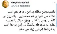 واکنش دختر میرحسین به حادثه تلخ برای دانشجویان