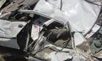 مچاله شدن پراید زیر بونکر، دو نفر جان باختند