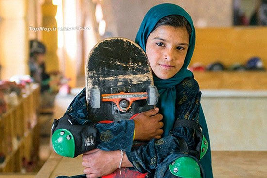 دختران اسکیت سوار افغانی +عکس