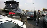 تصادف زنجیره ای در اتوبان بابایی