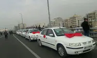 کاروان ۴۰ عروس و داماد در راهپیمایی کرج