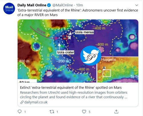 وجود رودخانه‌ای در مریخ به اندازه رود راین!