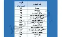قیمت خودرو در بازار امروز