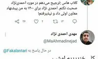 واکنش پسر احمدی‌نژاد به گفته‌های فائزه هاشمی