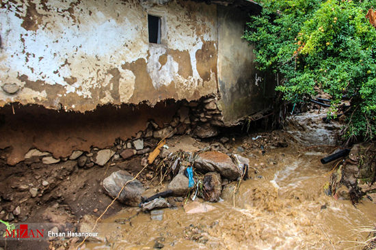 تصاویری از خسارات سیل در لنگرود