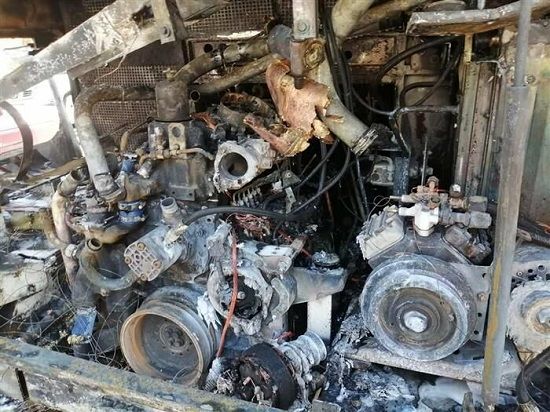 اتوبوس ایرانی در راه اربیلِ عراق آتش گرفت