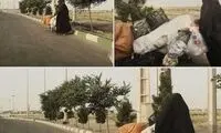 تصاویر تلخ؛ امرار معاش زن قمی با زباله‌گردی!