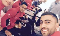 سلفی ملی پوشان ایران در هواپیما