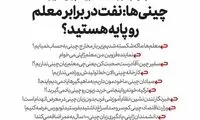 چینی‌ها: نفت در برابر معلم رو پایه هستید؟!