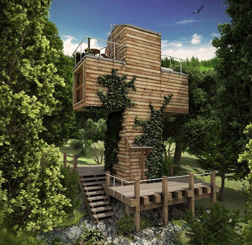 خانه ای چوبی به شکل صلیب +عکس