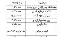 قیمت طلا، سکه و دلار امروز