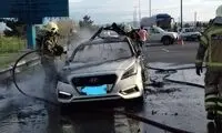 انفجار سواری هیوندا در آزادراه تهران-قم