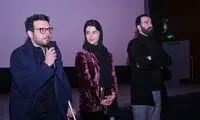 پدرام شریفی با عصا در اکران مردمی «بی‌ همه‌ چیز»