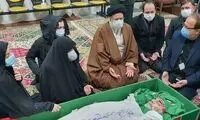 وداع رئیسی با پیکر شهید فخری‌زاده