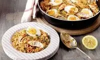 طرز تهیه «پلوی مخلوط» به همراه تخم‌ مرغ آبپز